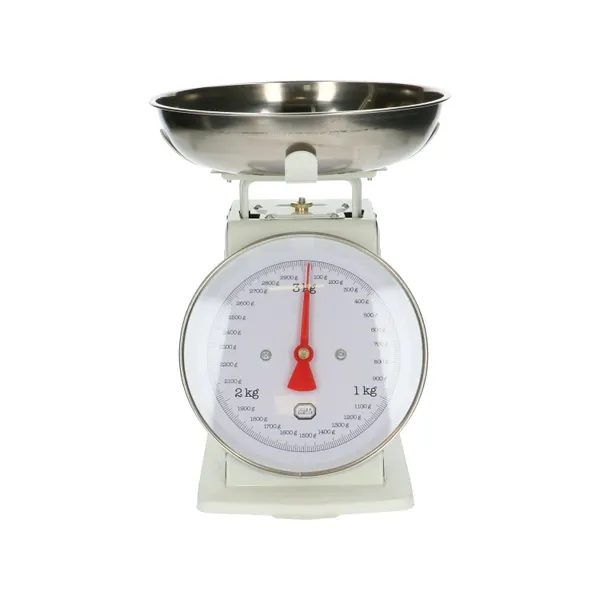 Dille & Kamille Retro keukenweegschaal, metaal, wit, 3 kg