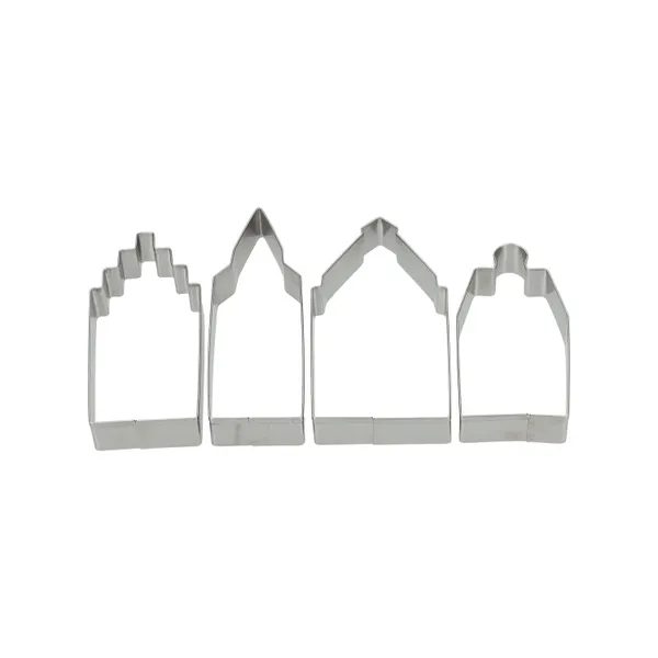 Dille & Kamille Uitsteekvorm huisje, recycled rvs, 4 stuks