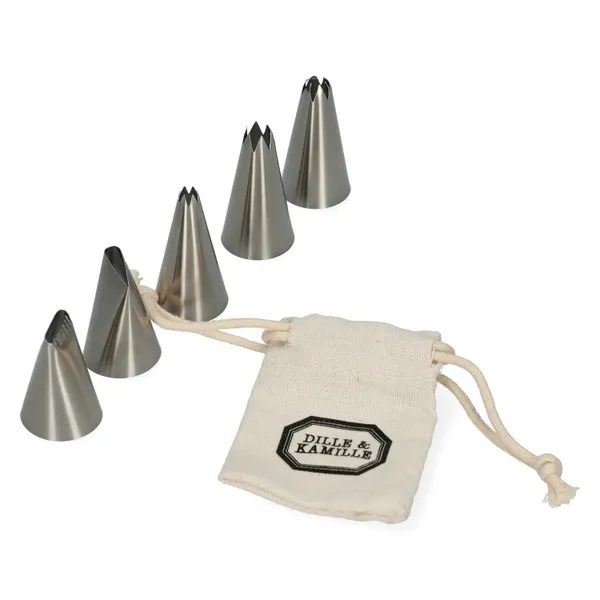 Dille & Kamille Spuitmondjes assortiment, rvs, set van 5