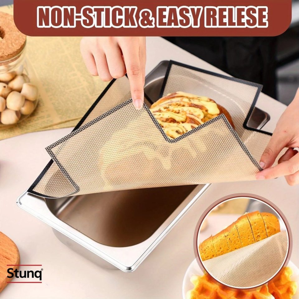 Stunq bakmat Siliconen Broodpan Liner Zwart Non-stick